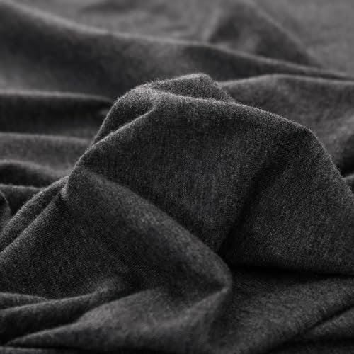 PURE ERA Jersey Knit Duvet Cover Set 100% T-Shirt Cotton Super Soft Comfy 3pc Bedding Set with Zipper Closure (Heather Charcoal Grey, King) - Image 4