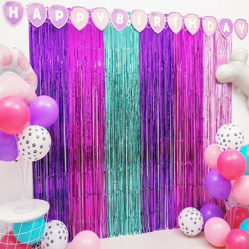 Simaya Pink Paw Puppy Patrol Birthday Decorations for Girls, Including 2Pack Pinky Paw Party Streamers, 27pcs Paw Party Balloons & 1pcs Pink Paw Birthday Banner for Paw Party Photo Backdrop Supplies - Image 1