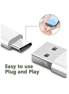 إلترازون USB Type-C Cable 2pack 6ft Fast Charging 5A Quick Charger Cord, Type C to A Cable 6 Foot Compatible Samsung Galaxy S10 S9 S8 Plus, Braided Fast Charging Cable for Note 10 9 8, LG V50 V40 G8 G7(White)  - Image 2