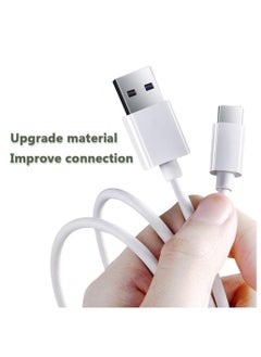 إلترازون USB Type-C Cable 2pack 6ft Fast Charging 5A Quick Charger Cord, Type C to A Cable 6 Foot Compatible Samsung Galaxy S10 S9 S8 Plus, Braided Fast Charging Cable for Note 10 9 8, LG V50 V40 G8 G7(White)  - Image 3