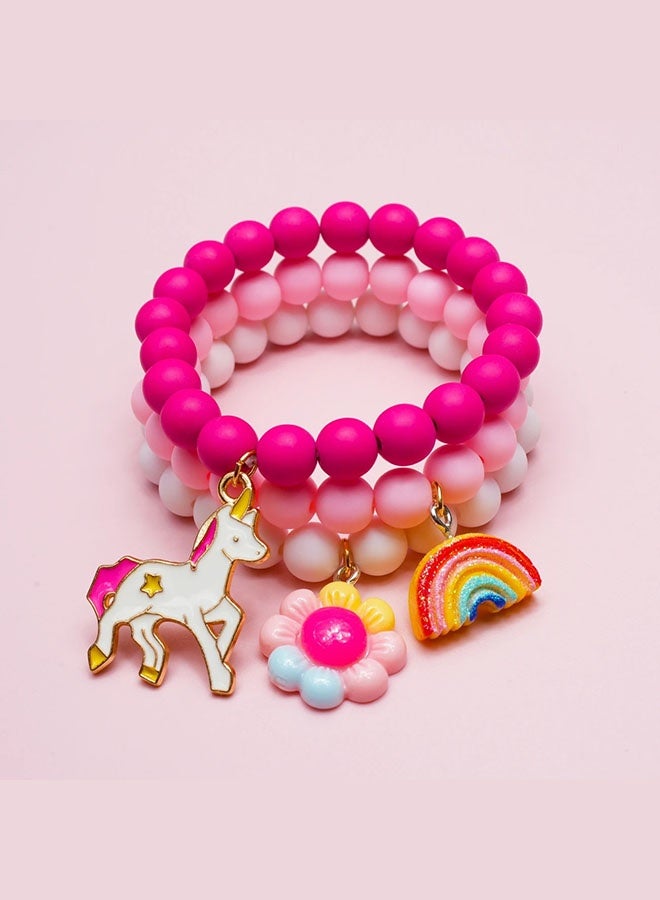 yumee Unicorn Bracelets for Kids – 6 PCS Colorful Beaded Bracelets for Girls, Toddler Jewelry Gift Set, Cute Little Girl Bracelets Party Favors for Birthday, Ages 3-8, Pulseras para Niñas  - Image 2