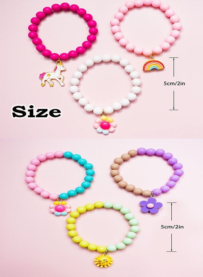 yumee Unicorn Bracelets for Kids – 6 PCS Colorful Beaded Bracelets for Girls, Toddler Jewelry Gift Set, Cute Little Girl Bracelets Party Favors for Birthday, Ages 3-8, Pulseras para Niñas  - Image 3