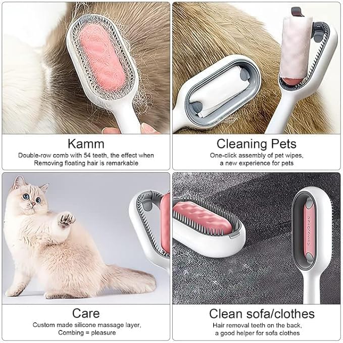 CLICKSWIFT 4 in 1 Universal Pet Knots Remover Multifunction Pet Cleaning Comb, Portable Stylish Durable Pet Comb Brush, Hair Brushing Tool For Pet Hair Cleaning And Grooming Gently Multicolor 1 PCS - Image 5