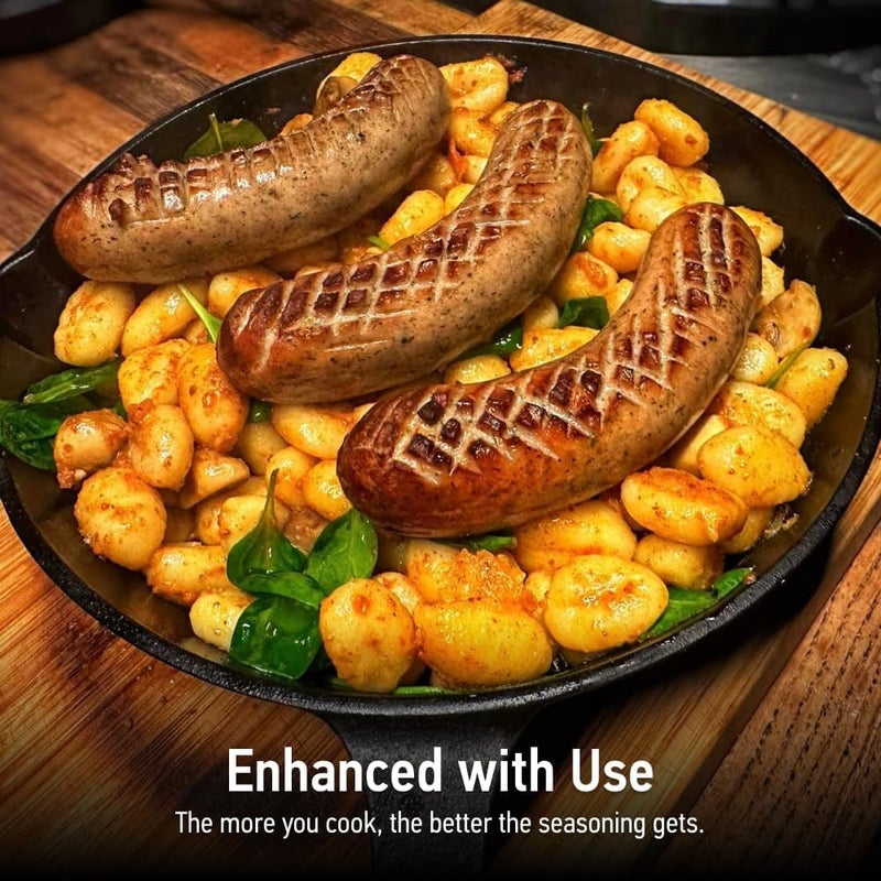 Texas Club مقلاة حديد زهر من تكساس كلوب، مقلاة ثقيلة لتحميص، وشواء، وإكسسوارات الطهي في الهواء الطلق - 20 سم - Image 3