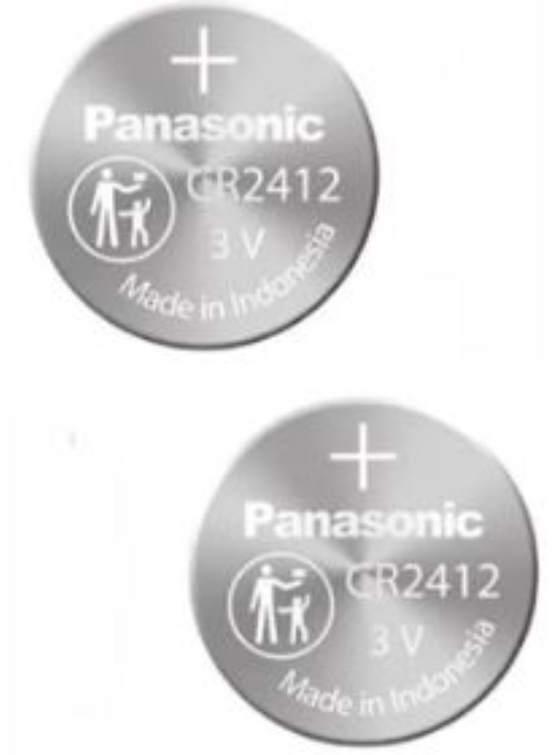 2-Pieces Panasonic CR2412 Lithium 3V Indonesia Batteries