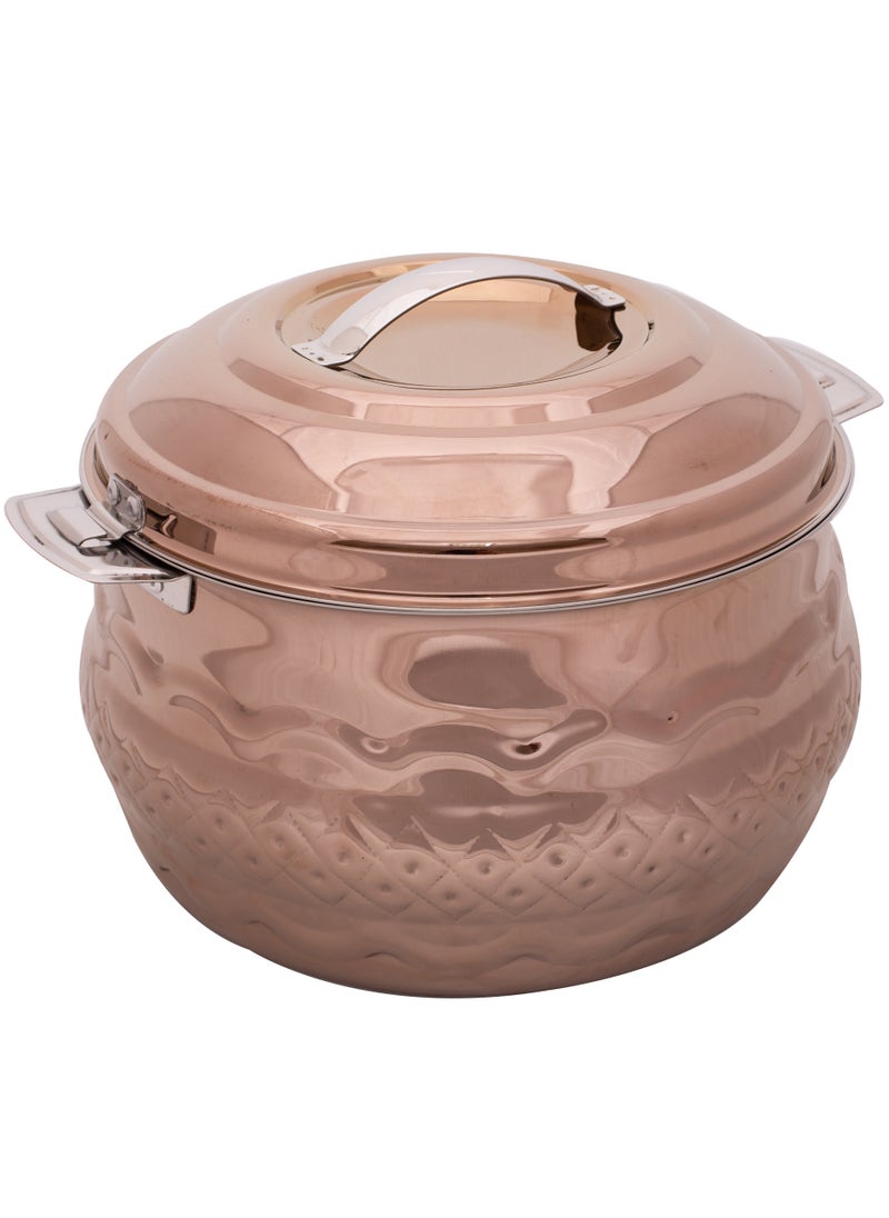 ZOLTEN Stainless Steel Waves Hotpot With Nakshi Bottom 7.5 Liters Rose Gold Colour  - Image 1