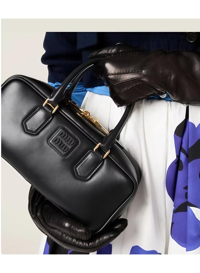 Miu Miu Matelassé Nappa Leather Women's Bag, Women's Tote Bag, Women's Shoulder Bag, Women's Cross body Bag, Women's Handbag, Black - Image 2