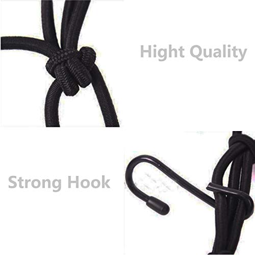 Dogxiong 2 Package 6 Hook 15" x15" (40x40cm) Motorcycle Cargo Net for Helmet Motorbike Bikes Elasticated Bungee Cord Cargo Net Luggage Mesh Bungee Net Storage Tie Down Adjustable - Image 4