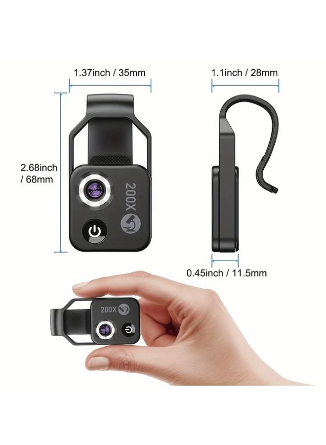 White Apexel 200X Microscope Lens With LED Light For Smartphones - Image 3