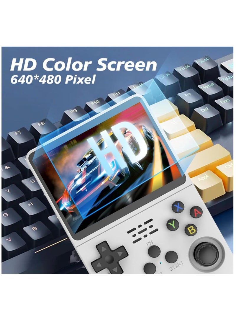 R36S Handheld Retro Gaming Console Linux System with 64G TF Card, Preloaded with 20000+ Games, Retro Video Game Console 3.5-inch IPS Screen (White 64G)  - Image 4