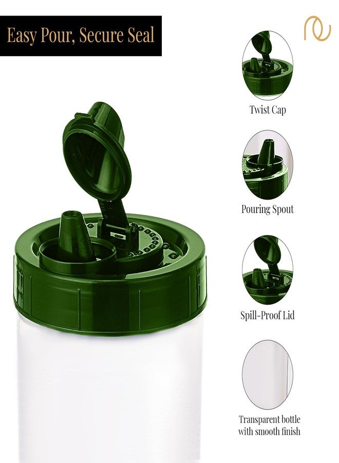 Frenchware Oil Dispenser (Pack of 2, 1 Litre Each) 100% Food-Grade, BPA-Free Plastic, Ideal for Storing & Pouring Liquids, Cooking Oils, Refined Oils, Olive Oil, Vinegar, Soy Sauce (Green) - Image 3