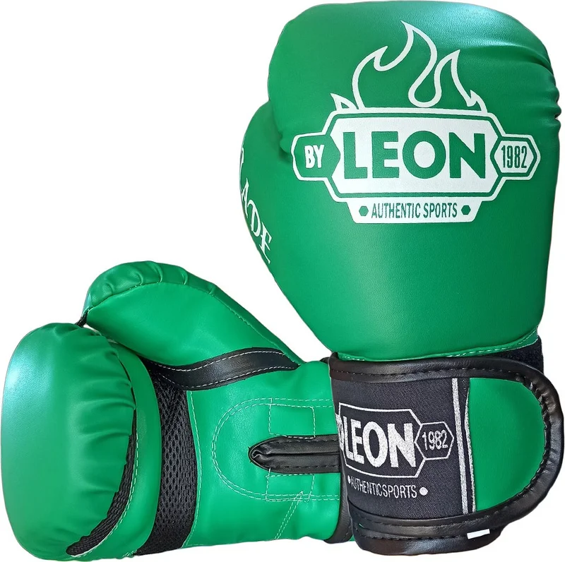 باي ليون 1982 Leon Blade Training Boxing, Kickboxing and Muay Thai Gloves Green 8 Oz