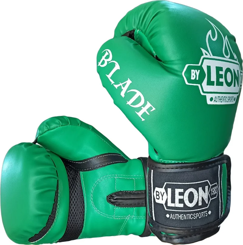 باي ليون 1982 Leon Blade Training Boxing, Kickboxing and Muay Thai Gloves Green 8 Oz
