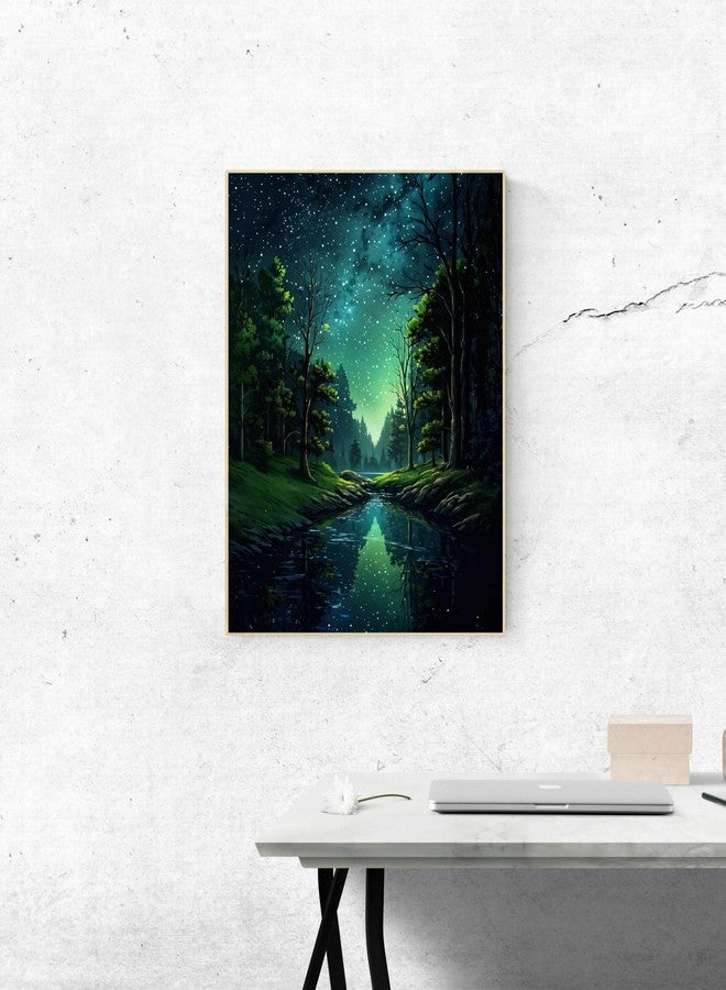 ldazao Starry Night Paint by Numbers Kit for Adults Beginner Forest Adult Paint by Number Kits Canvas Adults' Paint-by-Number Kits DIY Oil Painting Kits for Gift Home Wall Decor 16x20 Inch - Image 3