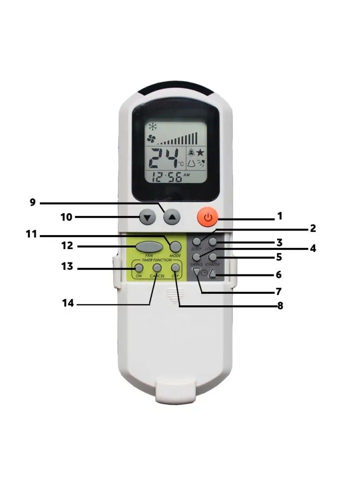 Generic - Remote control for Unionaire air conditioner, white - Image 1