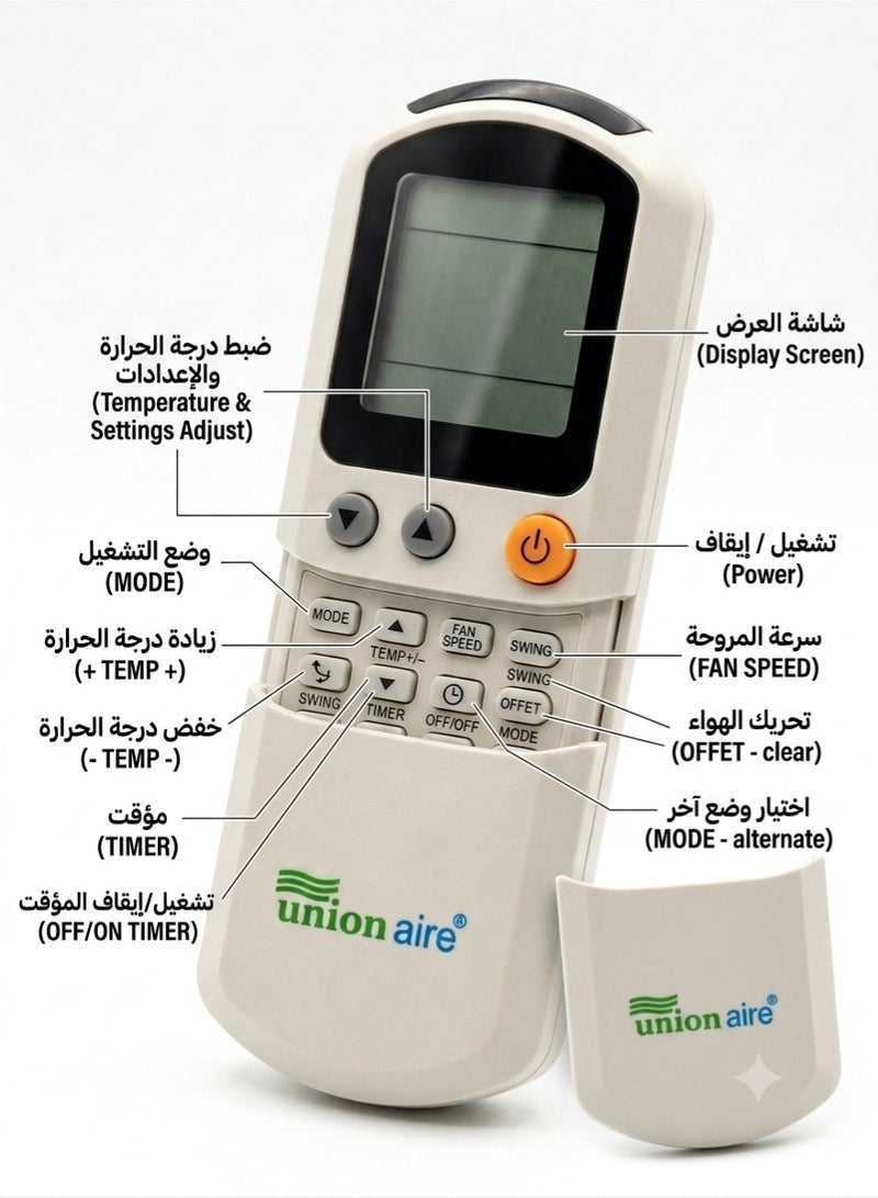 UNIONAIRE Remote control for Unionaire air conditioner, white - Image 3