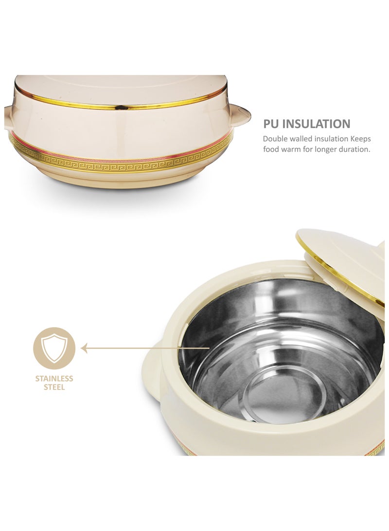 Asian Champion Stainless Steel Insulated Casserole with Steel Lid  - 6000ML Beige  - Image 5