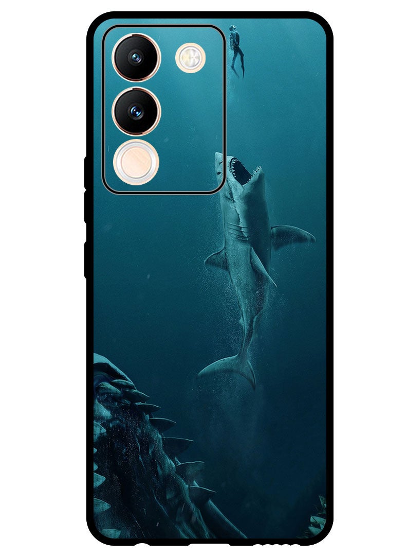 Theodor غطاء واقي مضاد للخدش ومقاوم للصدمات لجهاز Vivo V29e سمكة القرش والرجال - Image 1