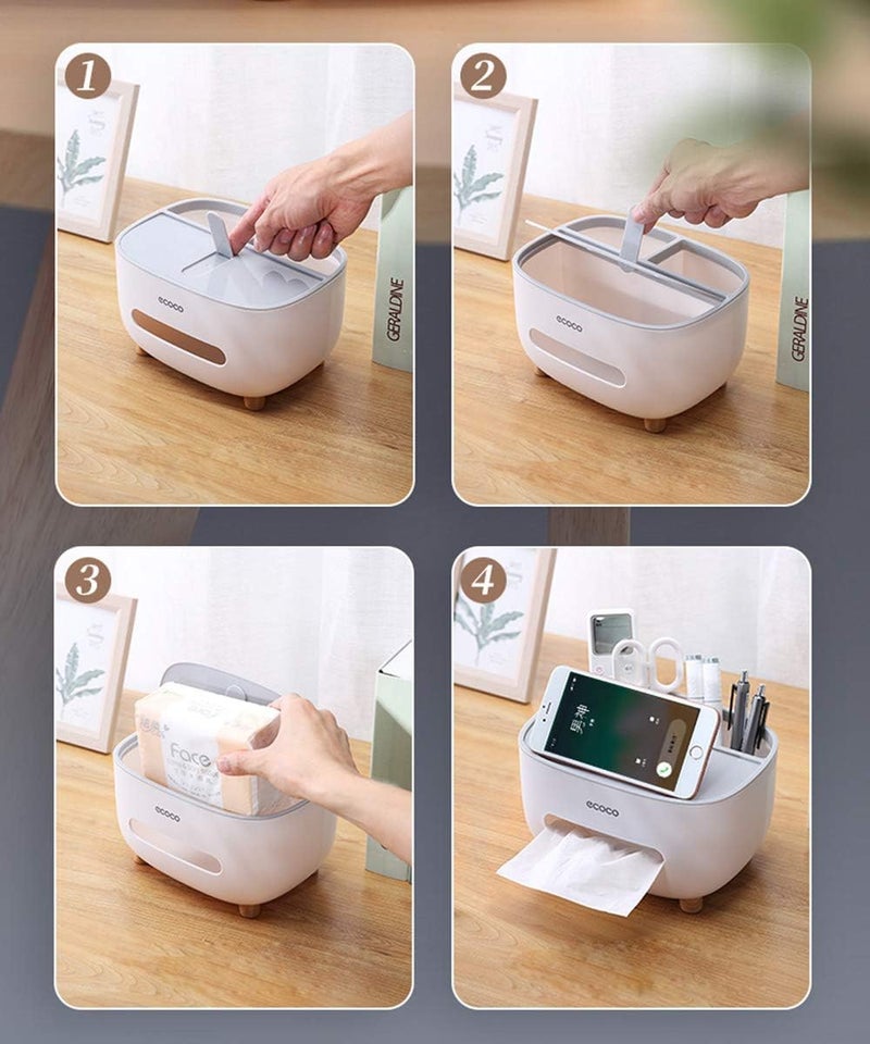 bosig® PVC, Multifunction Box, Pen Holder, Remote Control,Holder, Storage Box, Cosmetic (Pack of 1) - Image 3