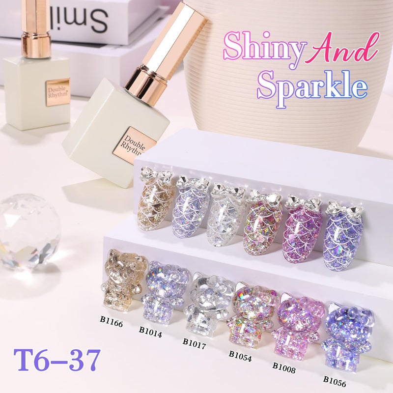 Double Rhythm 0.5Oz Glitter Gel Polish Shimmer Reflective Color for Nail Art Salon DIY Soak Off 15ml Nail Lamp Gel Polish at Home (Rainbow Gold-B1054) - Image 4