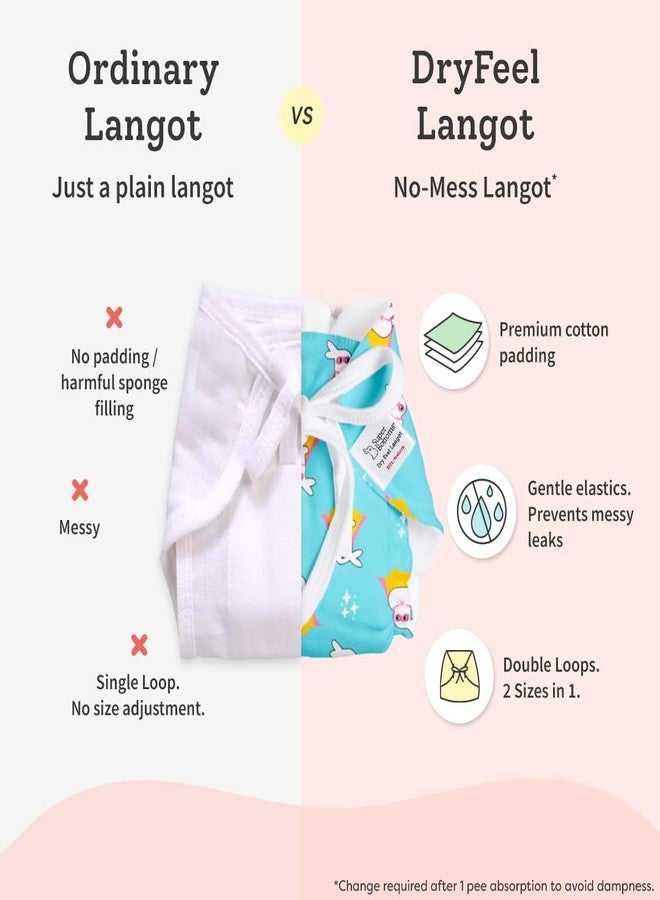 SuperBottoms DryFeel Baby Langot 0-6 months l Organic Cotton Modern Baby Nappy l Mess-free Langot with Gentle Elastics l Super DryFeel Top Layer l Diaper-free Time Essential | 6 Pack - Image 4