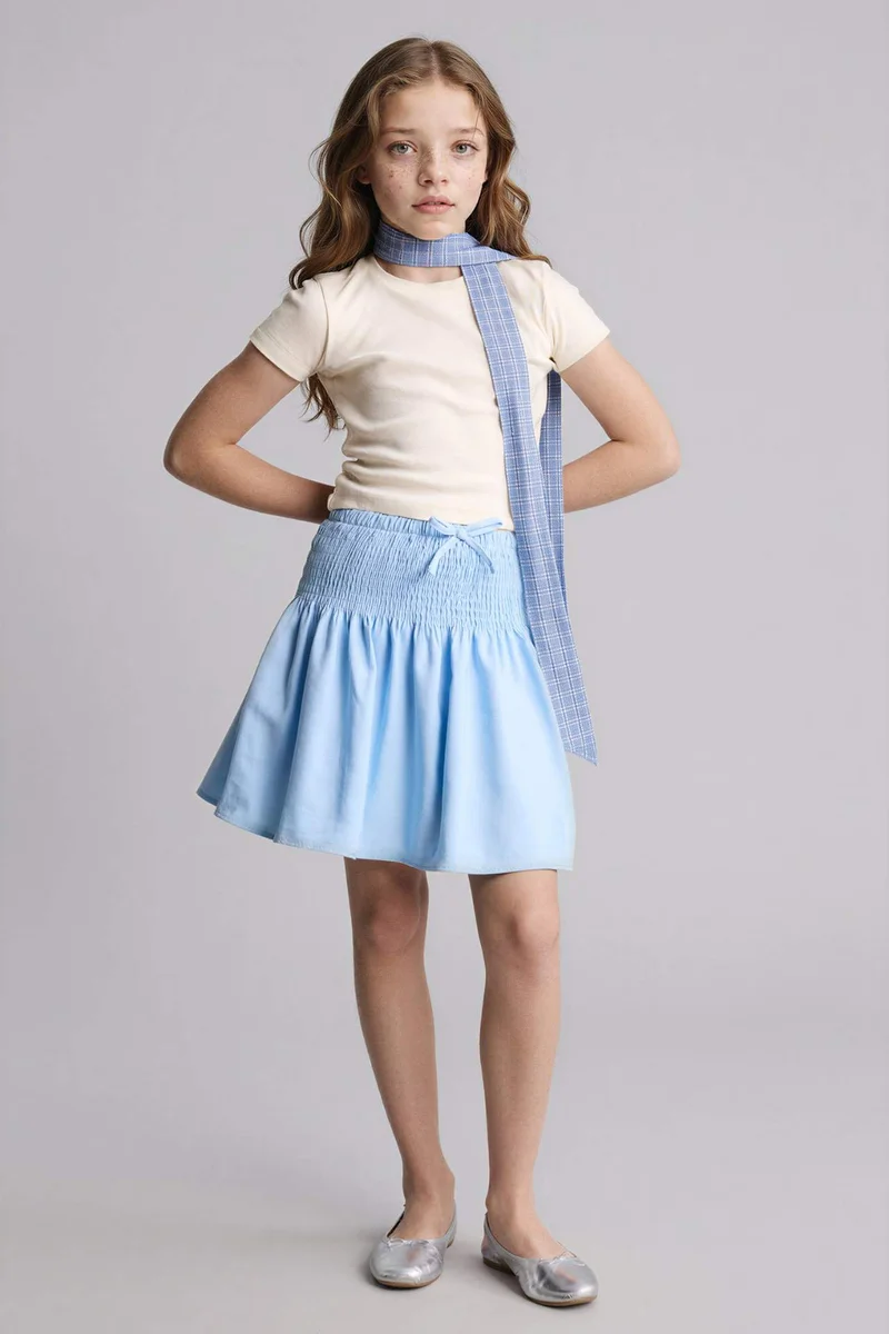 ديفاكتو Girl Linen Look Skirt