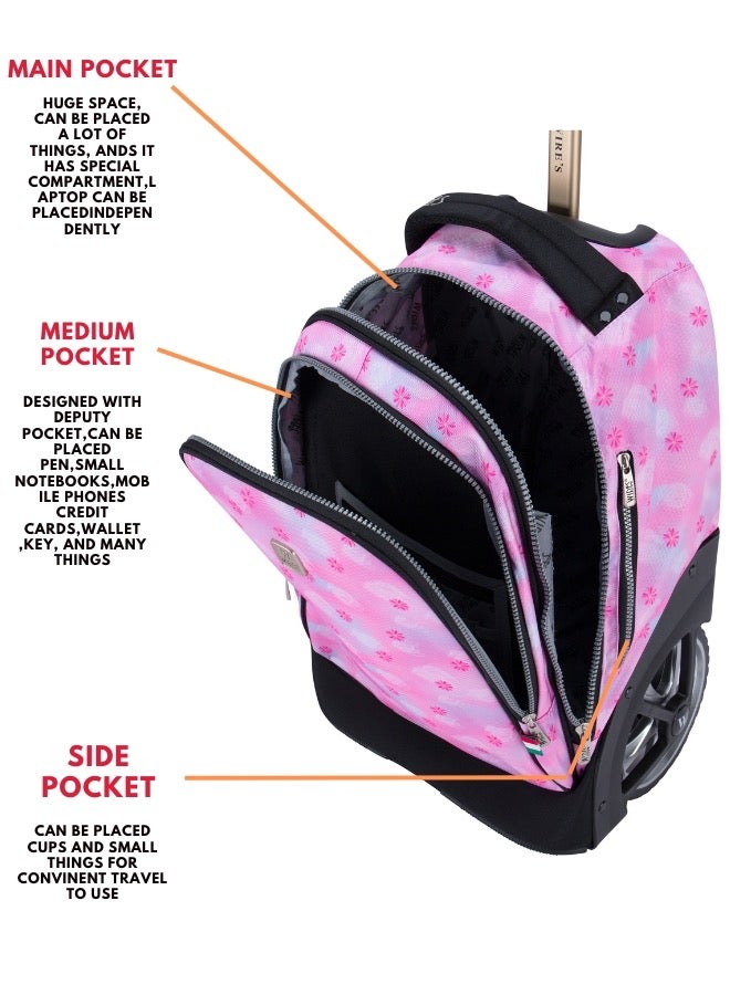 Wires 3 Piece Kids School Trolley Bag laptop compartment Big Wheels With Lunch bag u0026 Pencil Case - Image 4