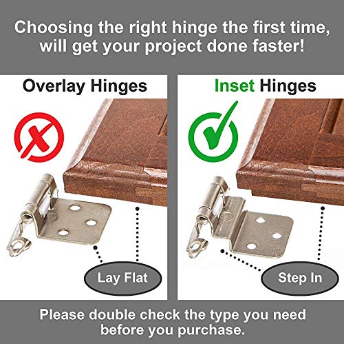 DecoBasics 3/8" Inset Cabinet Hinges Bronze (10 Pair -20 Pcs) Oil Rubbed Bronze Offset Self Closing Cabinet Hinges for Kitchen Cabinets w/Bumpers & Upgraded Screws - Image 2