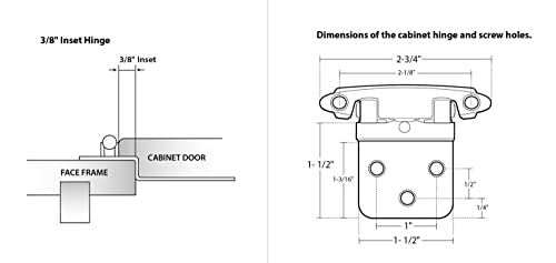 DecoBasics 3/8" Inset Cabinet Hinges Bronze (10 Pair -20 Pcs) Oil Rubbed Bronze Offset Self Closing Cabinet Hinges for Kitchen Cabinets w/Bumpers & Upgraded Screws - Image 3