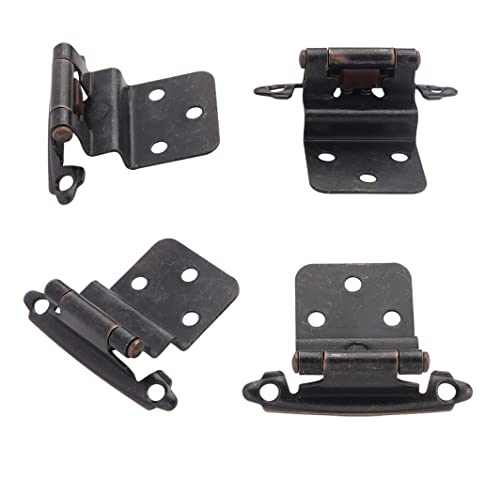 DecoBasics 3/8" Inset Cabinet Hinges Bronze (10 Pair -20 Pcs) Oil Rubbed Bronze Offset Self Closing Cabinet Hinges for Kitchen Cabinets w/Bumpers & Upgraded Screws - Image 4