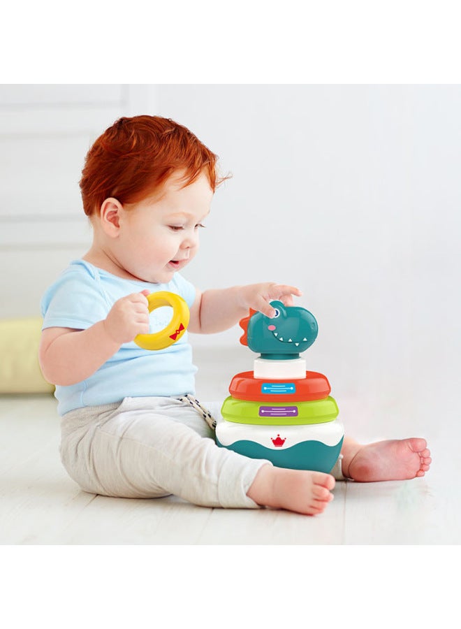 Children's Tumbler Toy Puzzle Stacking Music 0-1 Year Old Baby Music Enlightenment Dinosaur Rattle Ring Ring Toy-Color:Lions Reduplicated Tumbler  - Image 2