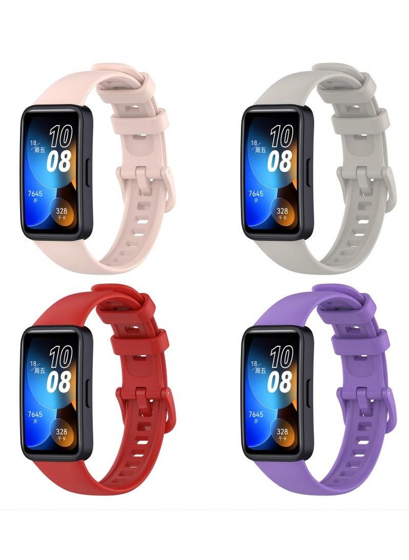 HW - 4Pcs Silicone Watchband For Huawei Band 8 Huawei Band 9 Strap SmartWatch WristbandBracelet Wriststrap Sport Replacement - Image 1