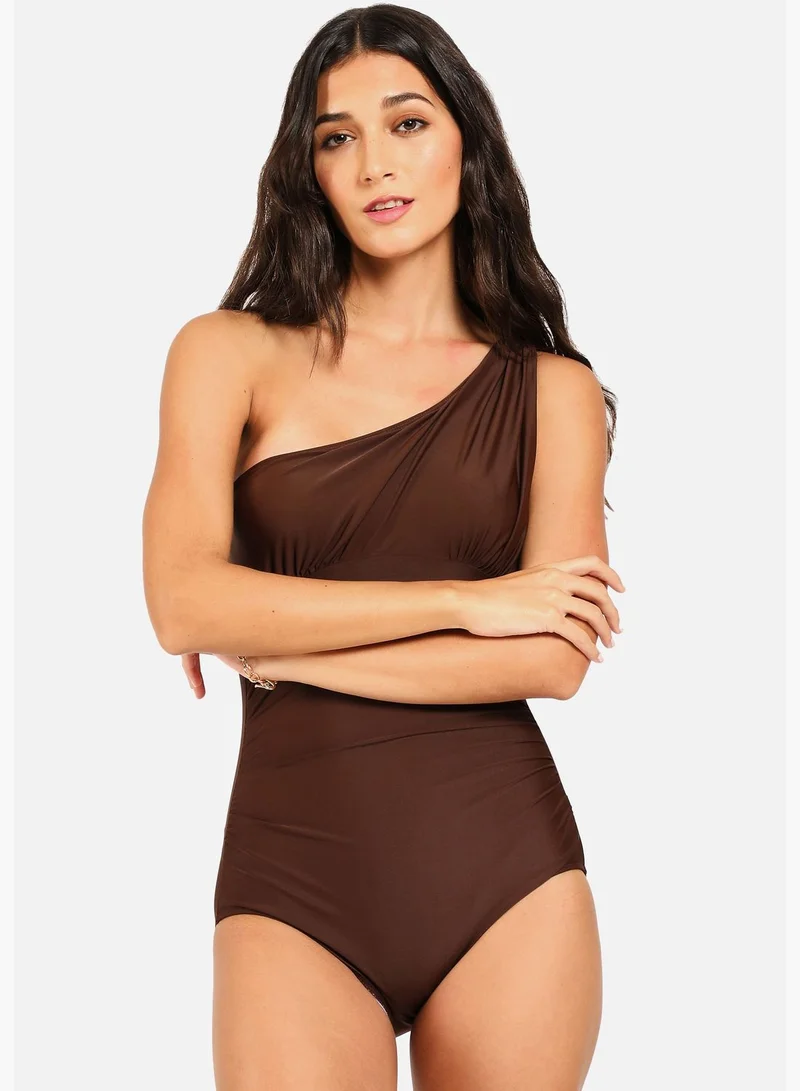 Haute Sauce One Shoulder Cut Out One Piece Swimsuit