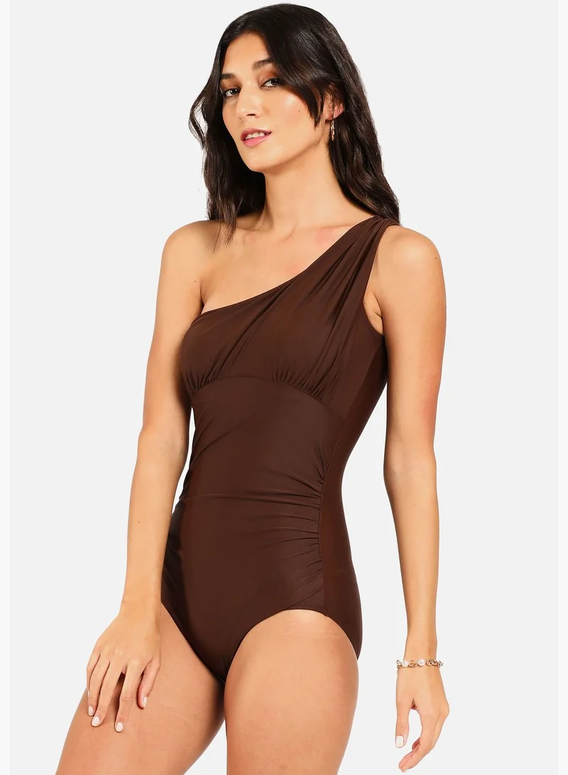 Haute Sauce One Shoulder Cut Out One Piece Swimsuit