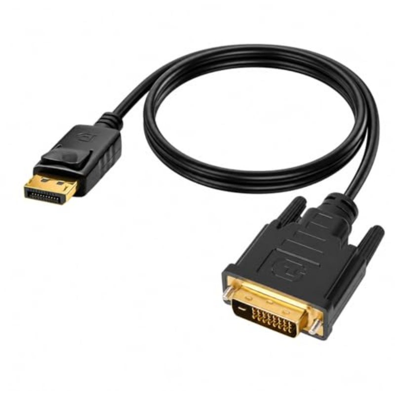 كابل DisplayPort DP إلى DVI بطول 1.8 متر، سلك ذكر مطلي بالذهب إلى ذكر DP إلى DVI يدعم 1080P@60 هرتز، متوافق مع الكمبيوتر والكمبيوتر المحمول والشاشة وجهاز العرض والتلفزيون عالي الدقة - Image 1
