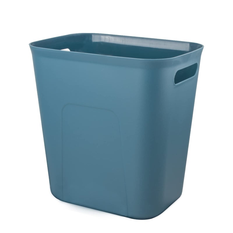 UUJOLY Plastic Small Trash Can Wastebasket, Garbage Container Basket for Bathrooms, Laundry Room, Kitchens, Offices, Kids Rooms, Dorms, 3.5 Gallon, Blue Green - Image 1