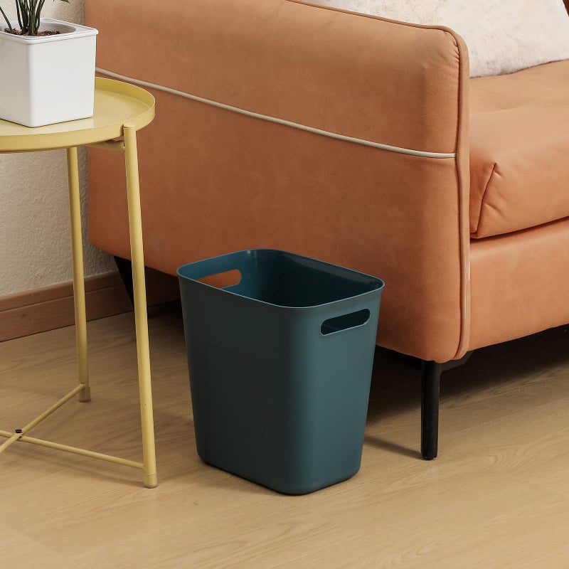 UUJOLY Plastic Small Trash Can Wastebasket, Garbage Container Basket for Bathrooms, Laundry Room, Kitchens, Offices, Kids Rooms, Dorms, 3.5 Gallon, Blue Green - Image 4