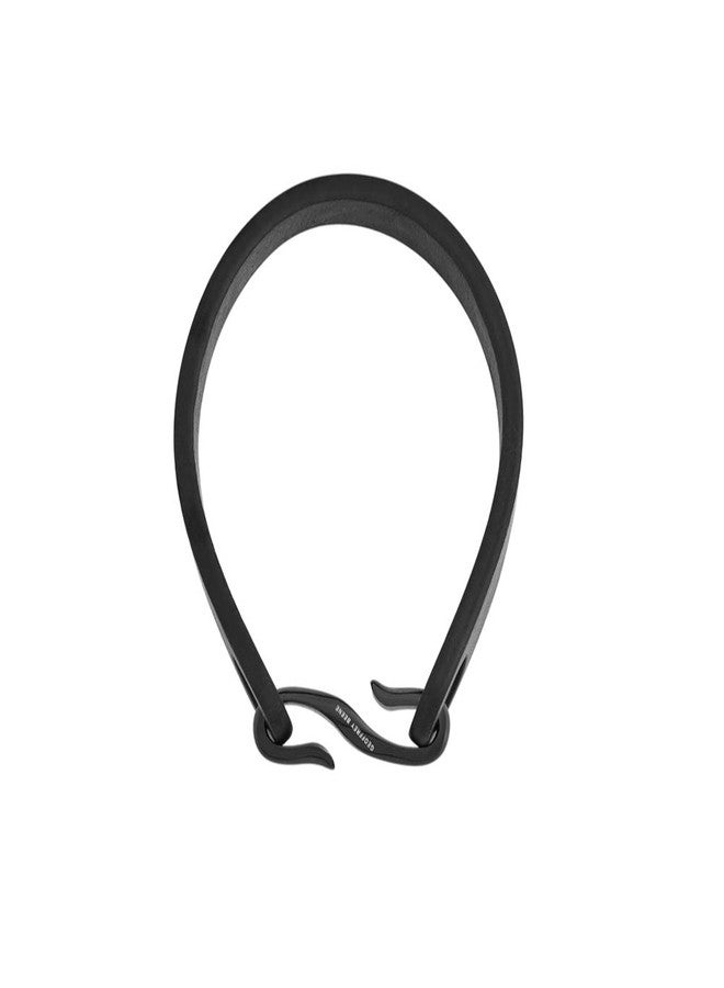 Geoffrey Beene Men's Leather and Stainless Steel Hook Closure Bracelet, Black - Image 3