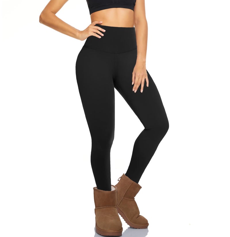 Hi Clasmix Fleece Lined Leggings for Women - High Waisted Winter Yoga Pants, Warm Thermal Running Workout Tights - Image 1