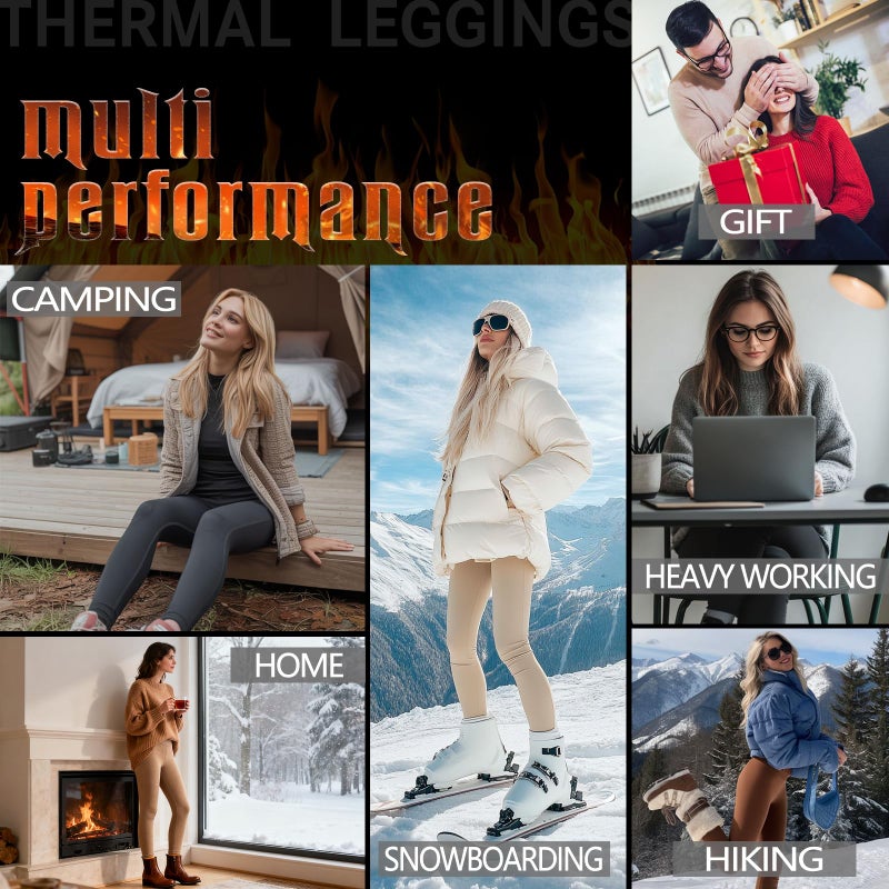 Hi Clasmix Fleece Lined Leggings for Women - High Waisted Winter Yoga Pants, Warm Thermal Running Workout Tights - Image 4