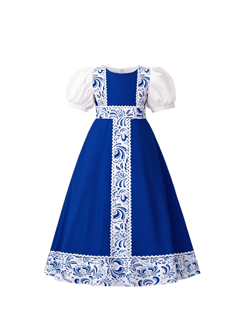 دىدانيالا دانييلا - فستان سارافان روسي تقليدي ميني ميستيك - أزرق - Image 1