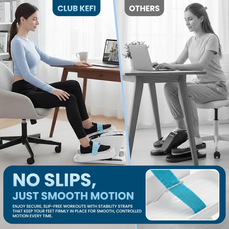Club Kefi Under Desk Elliptical Machine â€“ Electric Seated Pedal Exerciser for Seniors & Adults, Quiet Ellipse Leg Exerciser with 12-Speed Corded Electric Control, Remote, LCD Foot Pedals for Home Office Workout - Image 4