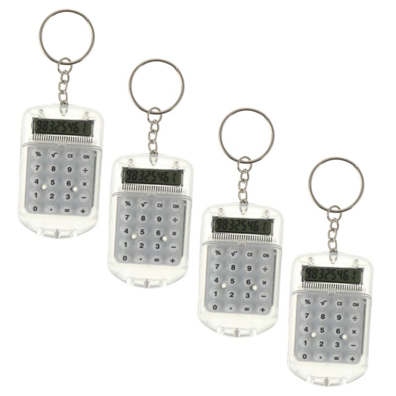 4 حزمة من الآلات الحاسبة المصغرة للمفاتيح 8 أرقام آلة حاسبة جيبية مع غطاء للمدرسة المكتب السفر - Image 2