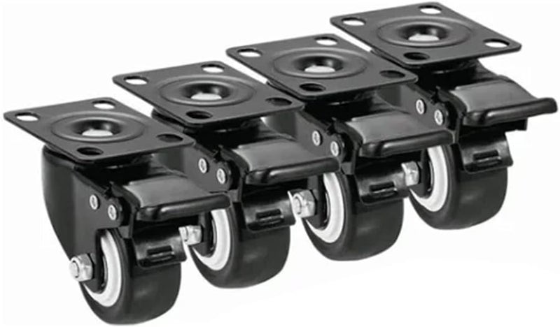 2 بوصة عجلات دواليب لوح مسطح 4 قطع ثقيلة تحمل مزدوج بكرات هادئة - Image 4