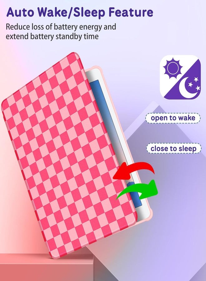 Kidcube for iPad 5th/6th Generation Case, for iPad Air 1st/2nd Gen, for iPad Pro 9.7 Inch Case for Women Girls Kids Cute Folio Cover with Pencil Holder Plaid Design Rotating Stand Teen Cases 2018/2017 - Image 5