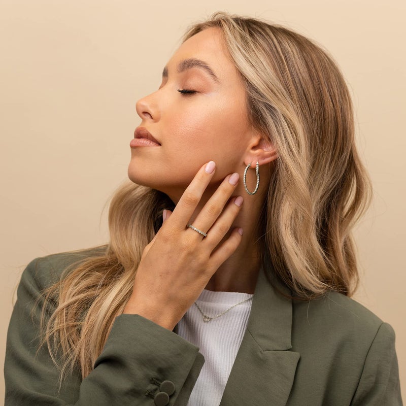 PAVOI خواتم بفاوي مطلية بالذهب الأبيض عيار 14 قيراط مع أحجار زركونيا مكعبة | خواتم ماركيز ميلغرين الأبدية | خواتم ذهب أبيض للنساء مقاس 6 - Image 2