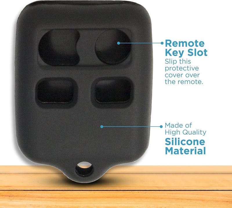 Keyless2Go Replacement for New Silicone Cover Protective Case for 4 Button Remote Key Fobs FCC CWTWB1U345 CWTWB1U331 - Black - Image 4