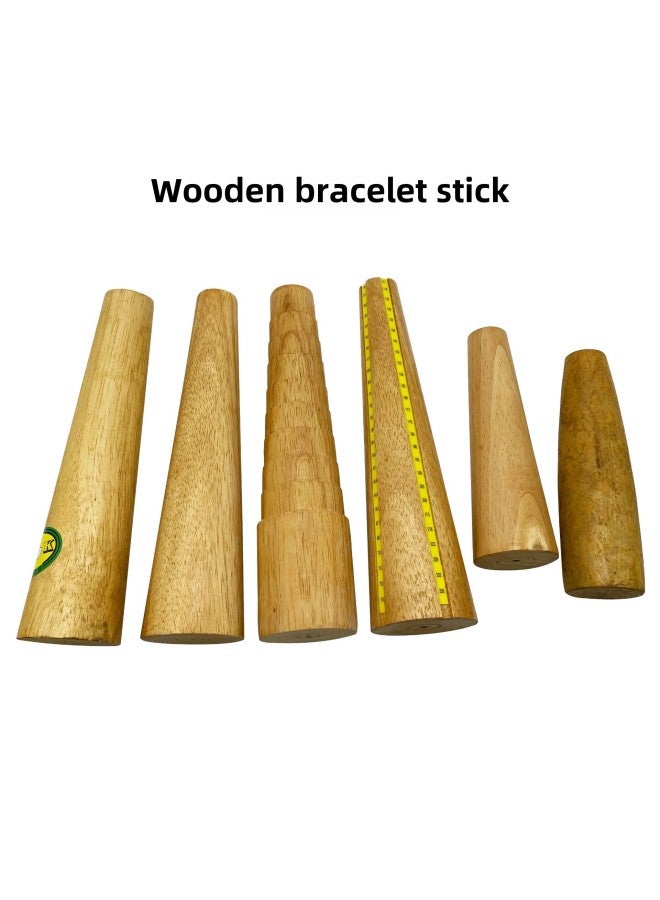 Wooden Bracelet Stick Round Egg-Shaped Drum-Shaped Step Slot Bracelet Repair Plastic Correction Extended Measurement Wooden Stick Solid Wood-Model:GH437F Short Drum Bracelet Wooden Stick  - Image 2