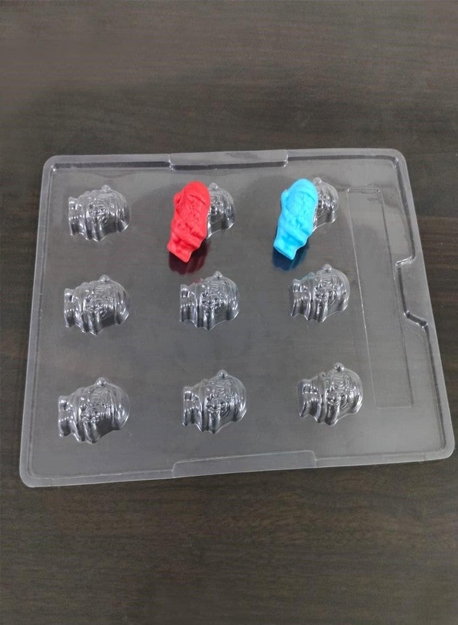 Global+Plus 9 Cavity Santa Shape PVC Mould (Output Chocolate Weight: 12.5 Grams Approx) - Image 1