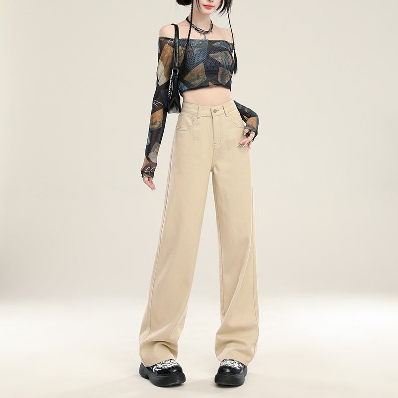 Wide Leg Jeans Women'S Autumn High Waist Slimming Small Straight Leg Pants High Waist Wide Leg Pants Women'S Autumn - Image 3